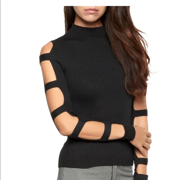 Sweaters - New  Blackout Ladder Cut Sweater